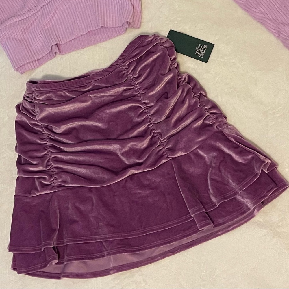 Velour Mini Skirt